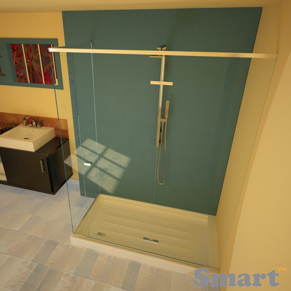 Μονόφυλλη ανοιγόμενη γωνιακή με τρία σταθερά