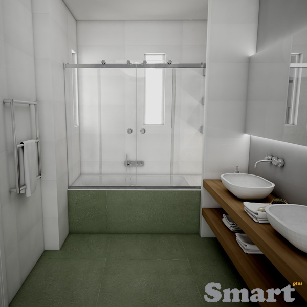 Δίφυλλη συρόμενη με δύο σταθερά