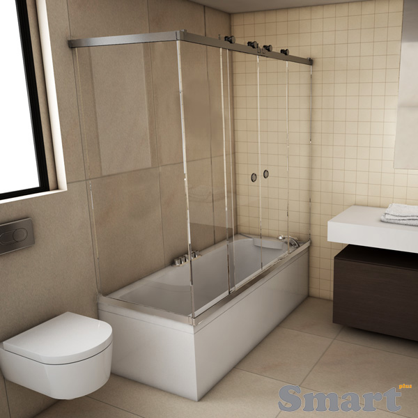 Δίφυλλη συρόμενη γωνιακή με τρία σταθερά