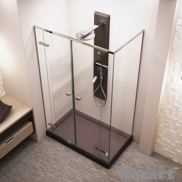 Δίφυλλη ανοιγόμενη γωνιακή με τρία σταθερά