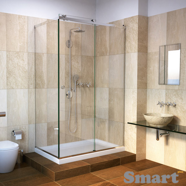 Μονόφυλλη συρόμενη γωνιακή με δύο σταθερά